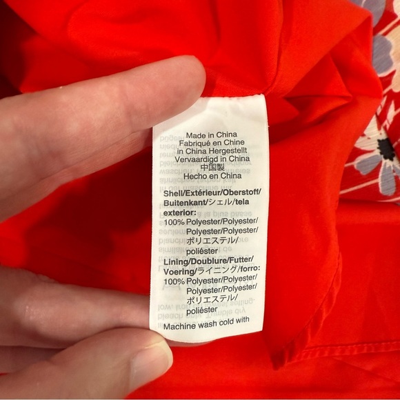 Madewell Button-Wrap Dress in Daisy Society Retro Stripe Lipstick Red Size 8 EUC - Picture 10 of 11